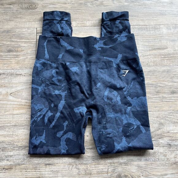Gymshark Leggings Women's Large Navy and Blue Leggings Adapt Camo Seamless - Picture 1 of 7